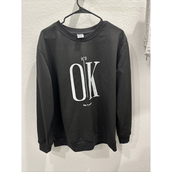 Preowned Shein Large Black Sweatshirt